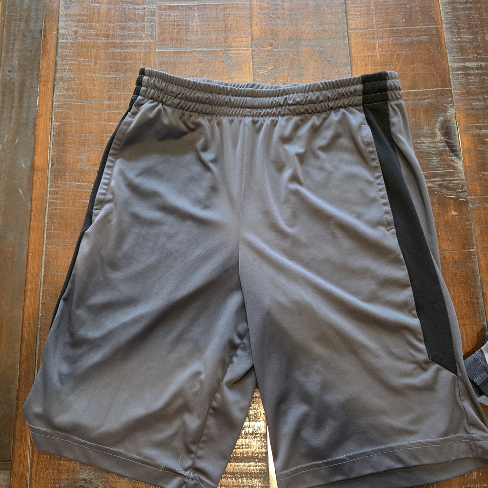 Kids Black and Gray Athletic Shorts - Picture 2 of 7